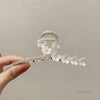 simple style solid color alloy resin hollow out hair claws