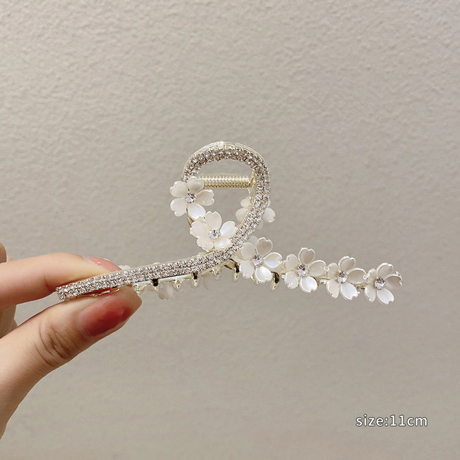 simple style solid color alloy resin hollow out hair claws