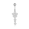 1 Piece 1 Set Belly Rings Simple Style Heart Shape 316 Stainless Steel  Inlay Zircon