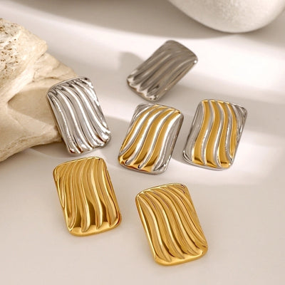 1 Pair Retro Classic Style Geometric Plating 304 Stainless Steel 18K Gold Plated Ear Studs