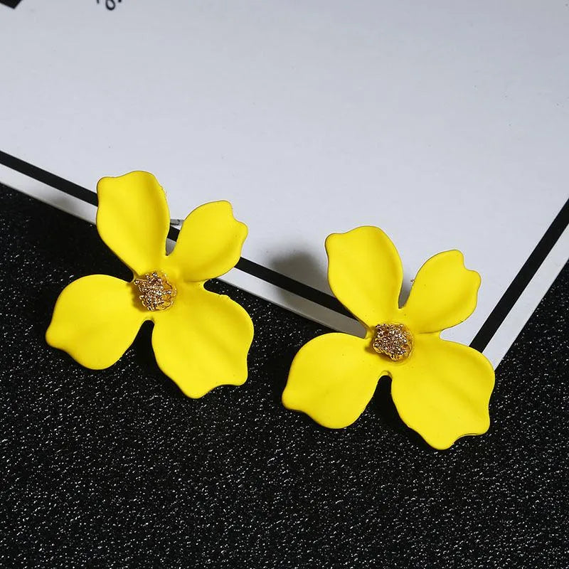 Flower Plating Alloy No Inlaid Stud Earrings