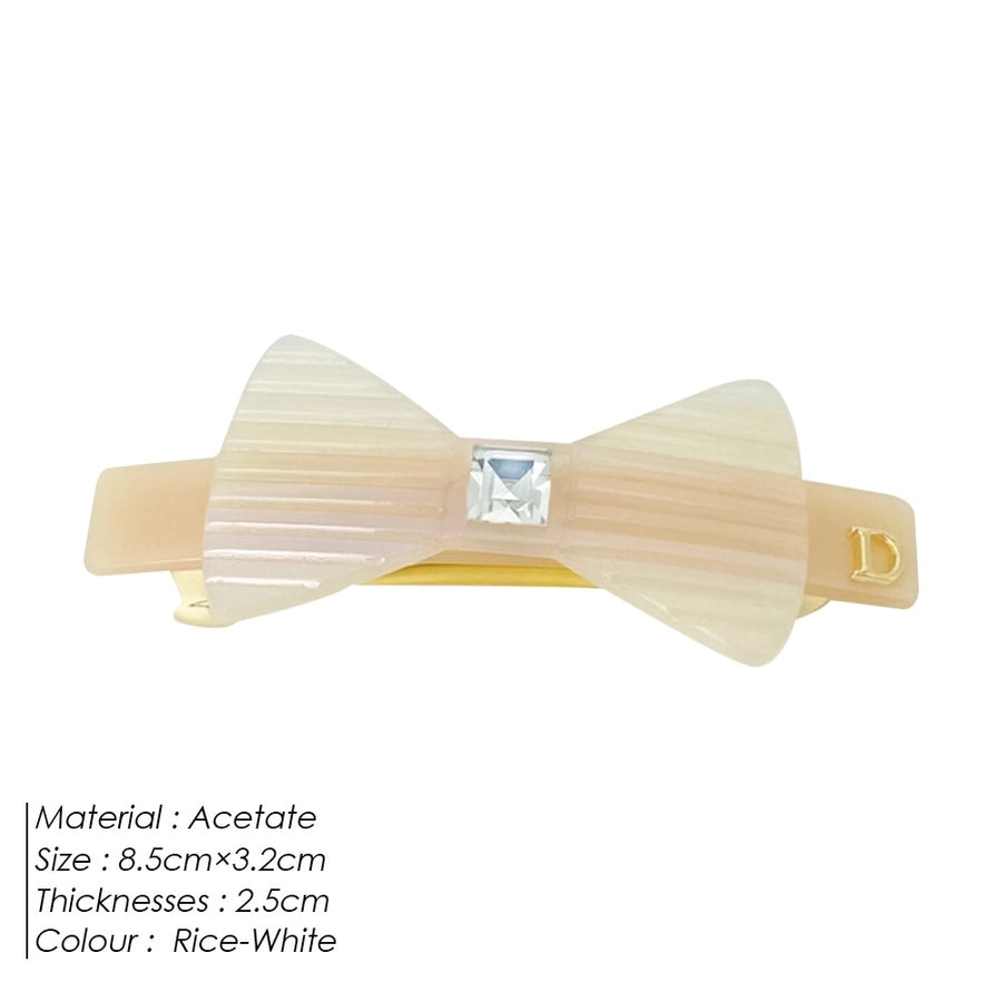 Women's Sweet Bow Knot Acetic acid sheets Inlay Artificial Diamond Hair Clip
