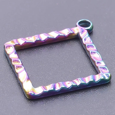 Jewelry Basic Simple Style Classic Style Square 304 Stainless Steel 18K Gold Plated Plating Pendant Necklace