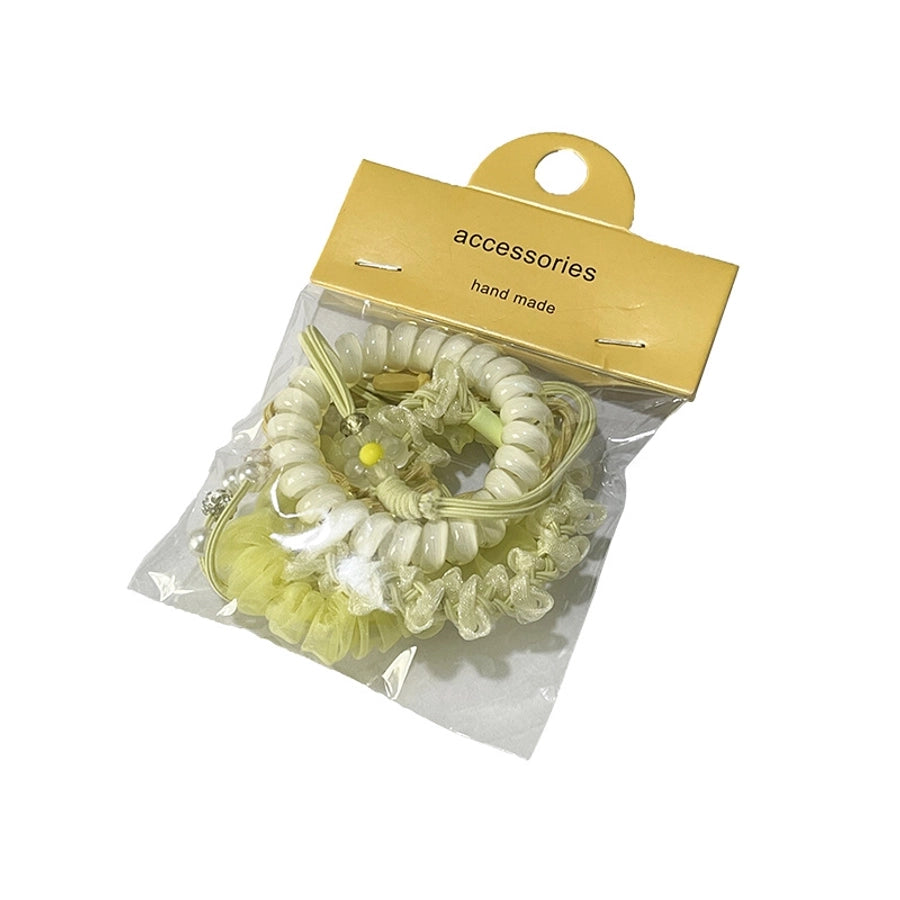 cute sweet pastoral flower rubber gauze hair tie
