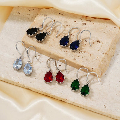 Copper Rhodium Plated Inlay Water Droplets Glass Jewelry Set