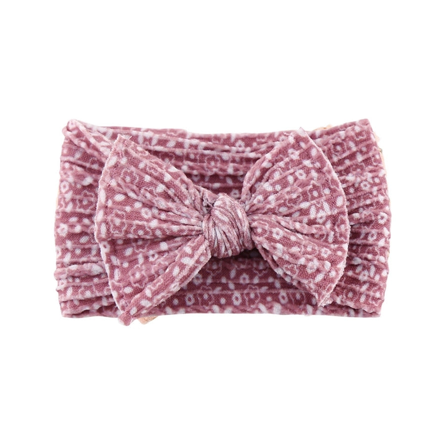 cute printing bow knot cloth hair band