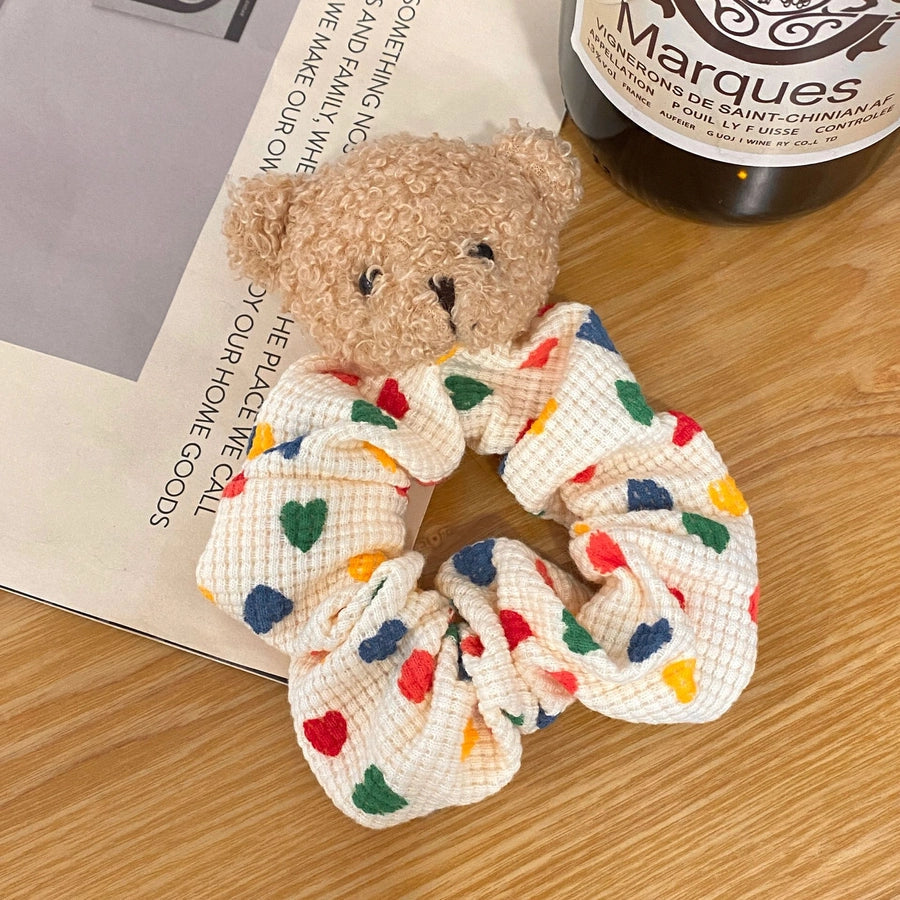 cute bear cloth handmade hair tie