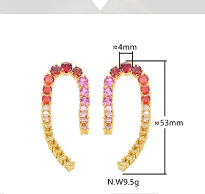 1 Pair Vintage Style Classic Style Geometric Plating Copper Zircon Drop Earrings