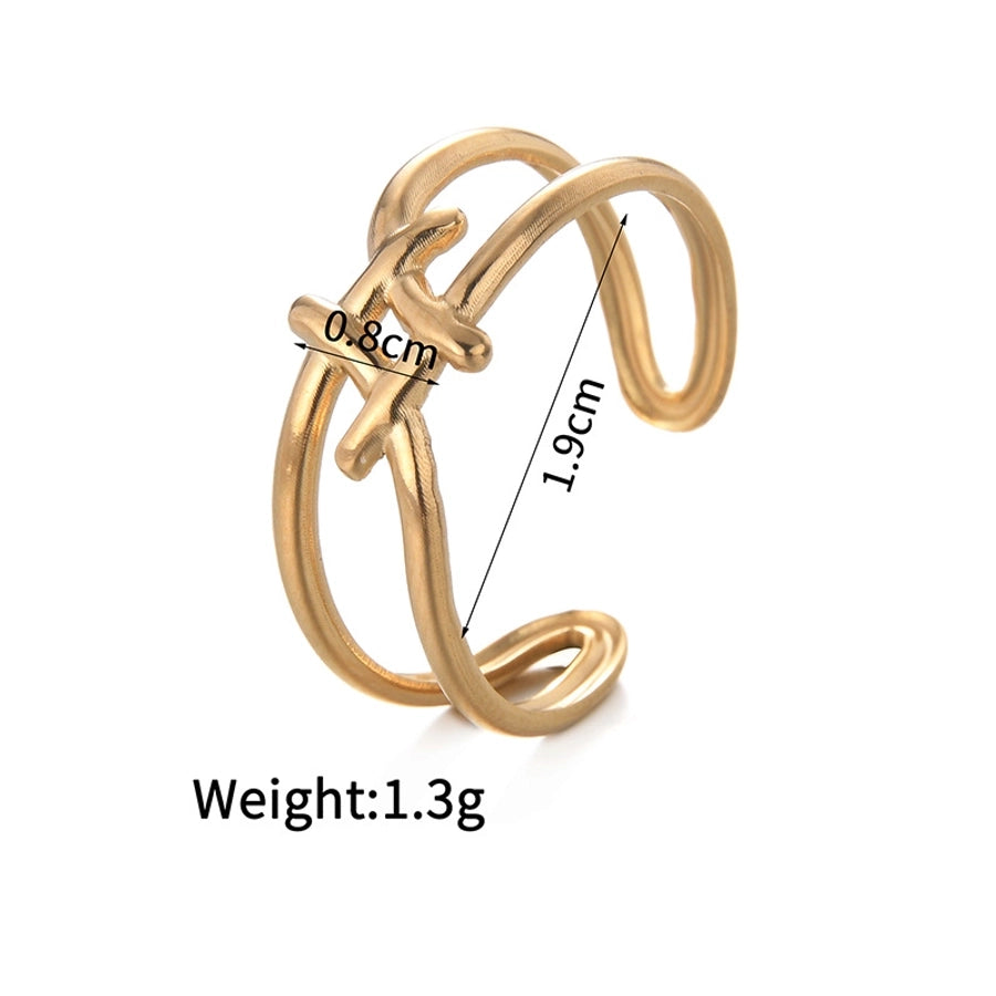 Jewelry Simple Style Classic Style Geometric Titanium Steel Open Rings