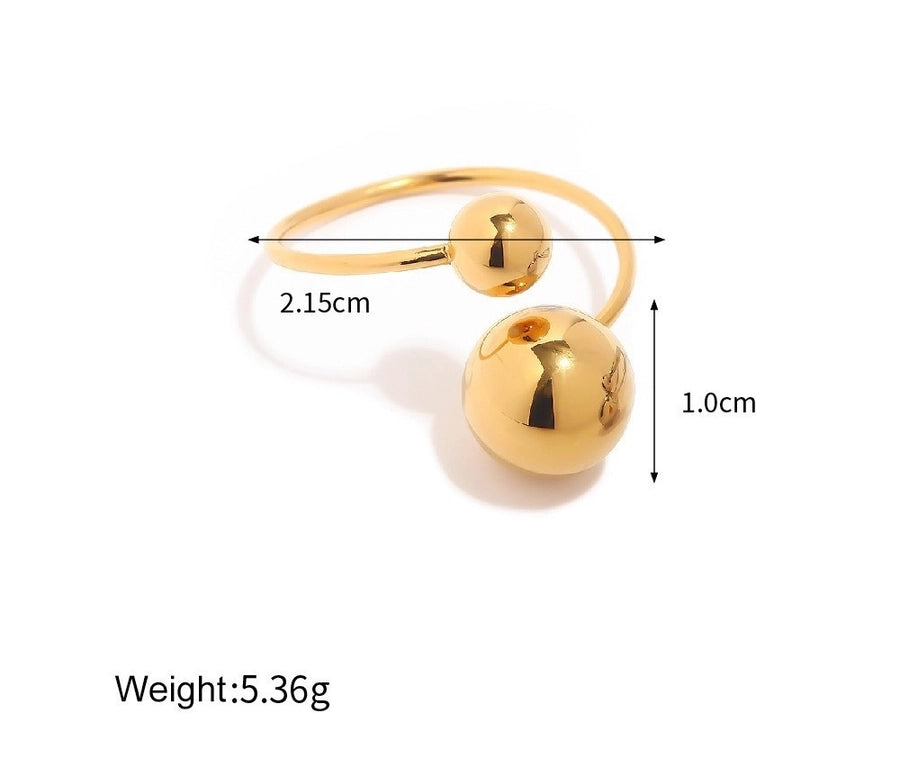 Jewelry Simple Style Geometric Round Titanium Steel Open Rings