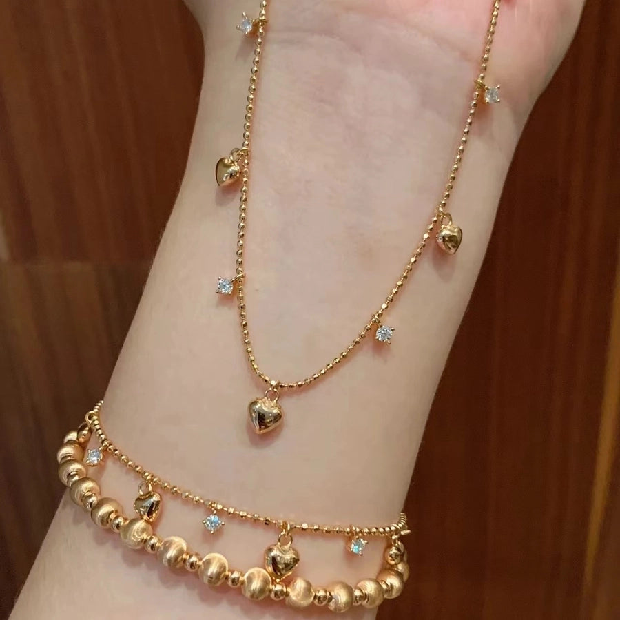 Copper Plating Heart Shape Jewelry Set