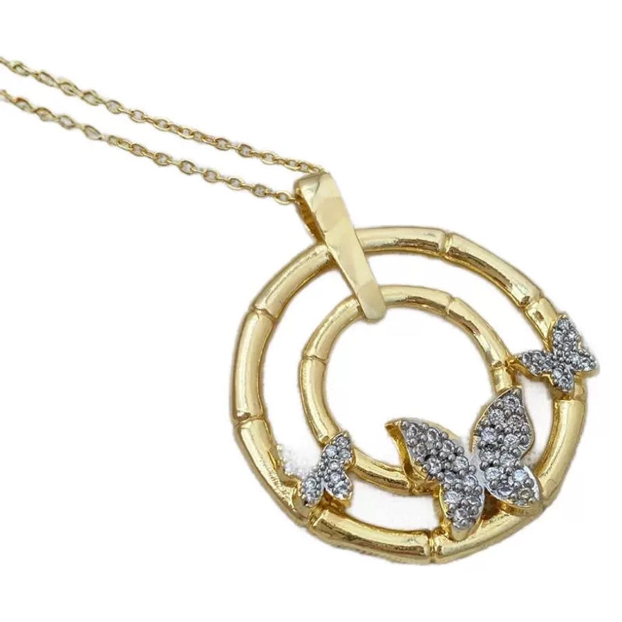 Jewelry Vintage Style Classic Style Butterfly Copper Zircon Plating Rings Earrings Necklace