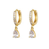 1 Pair Elegant Simple Style Geometric Copper Zircon 24K Gold Plated Drop Earrings Ear Cuffs
