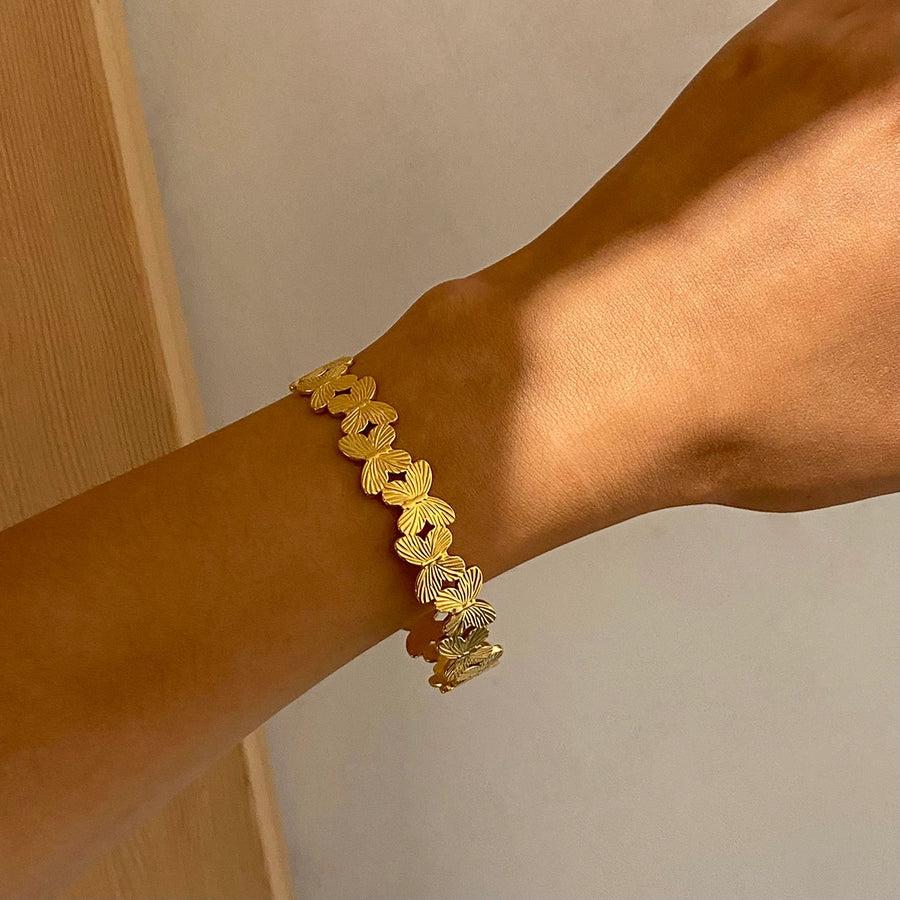 Simple Style Classic Style Butterfly 304 Stainless Steel Bangle In Bulk