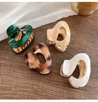 women's elegant retro solid color acetic acid sheets hair claws