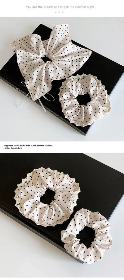 Women's Elegant Cute Polka Dots Cloth Lace Hair Tie
