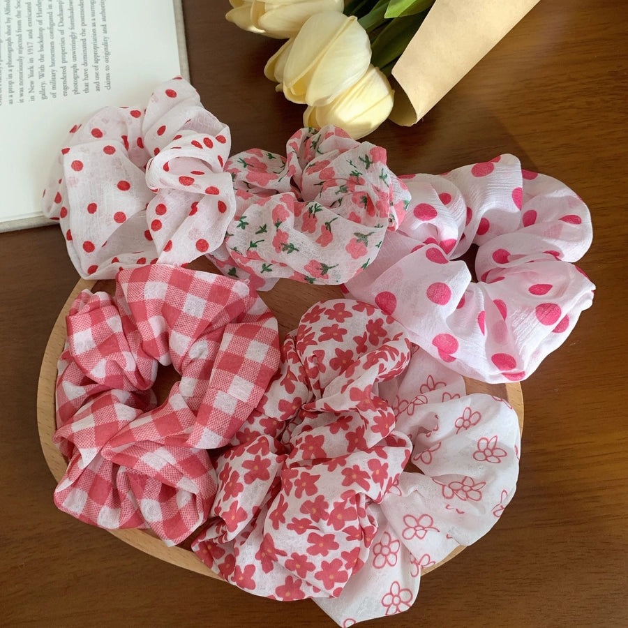 Women's Korean Style IG Style Ditsy Floral Polka Dots Hair Tie
