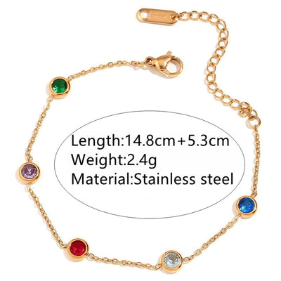Hip-Hop Beach Streetwear Geometric 304 Stainless Steel 18K Gold Plated Artificial Rhinestones Bracelets In Bulk