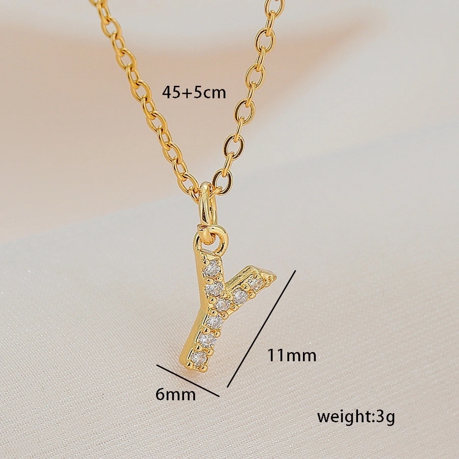 Jewelry Basic Retro Classic Style Letter 304 Stainless Steel Copper Pendant Necklace