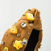 women's sweet simple style ice cream flannel inlay artificial pearls hair band