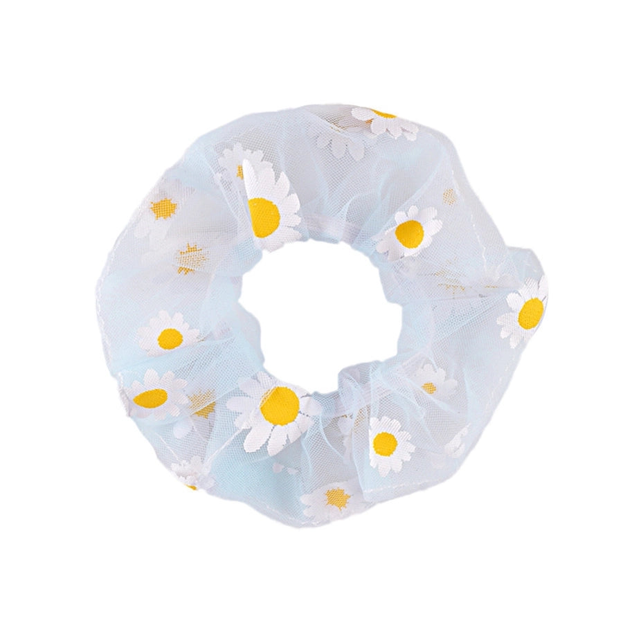 korean simple mesh daisy hair scrunchies