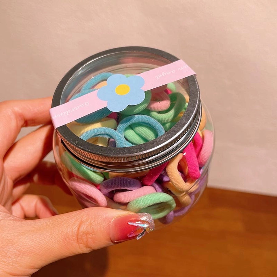 simple style solid color knit contrast collar hair tie