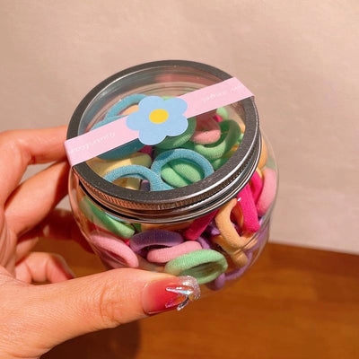 simple style solid color knit contrast collar hair tie