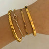 Casual Elegant Heart Shape 304 Stainless Steel 16K Gold Plated White Gold Plated Bracelets Bangle In Bulk