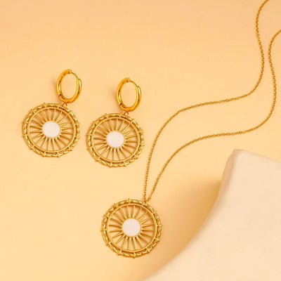 Jewelry Simple Style Classic Style Commute Round 304 Stainless Steel 316 Stainless Steel  18K Gold Plated Jewelry Set