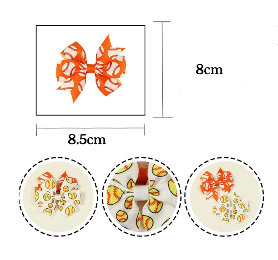 Women's Korean Style Basketball Bow Knot Polyester Hair Clip