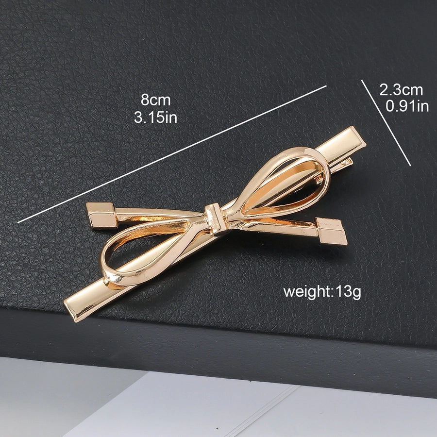 Women's Simple Style Bow Knot Metal Plating Hair Clip