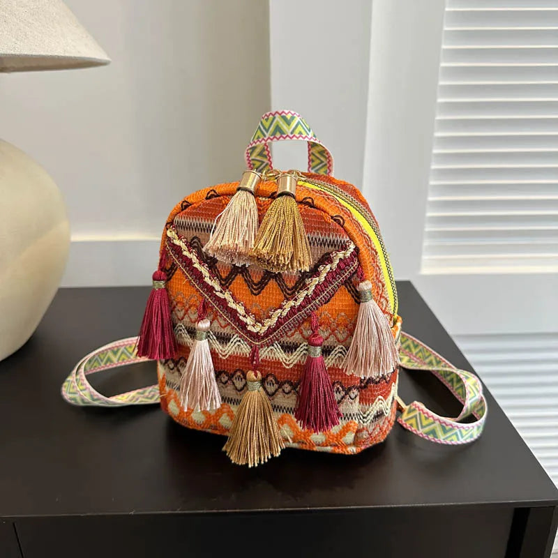 Stripe Holiday Travel Daily School Backpack Zipper Backpack