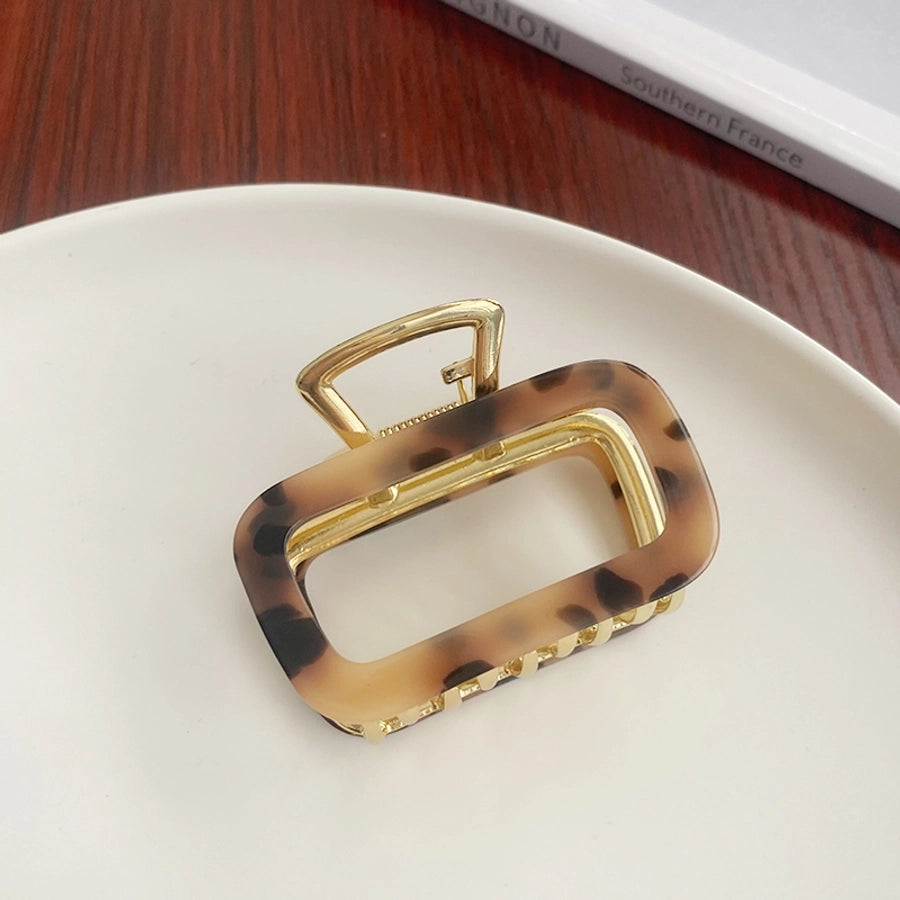 women's simple style solid color alloy plating hair claws