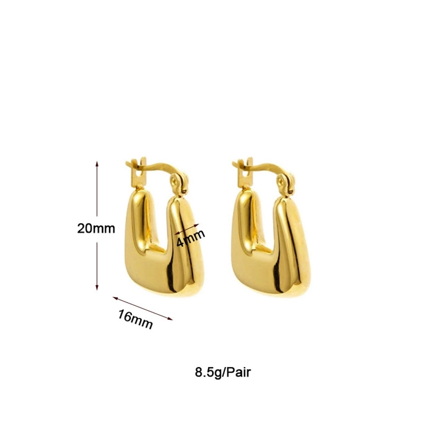 1 Pair Simple Style Geometric Inlay Copper Zircon Gold Plated Ear Studs