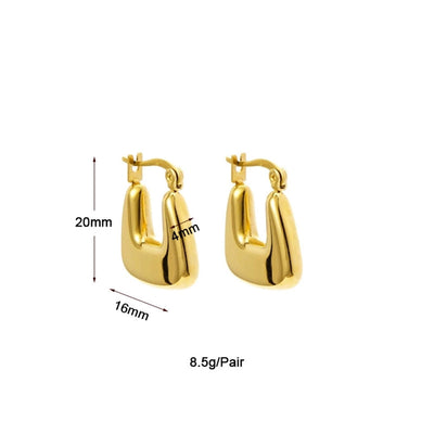 1 Pair Simple Style Geometric Inlay Copper Zircon Gold Plated Ear Studs