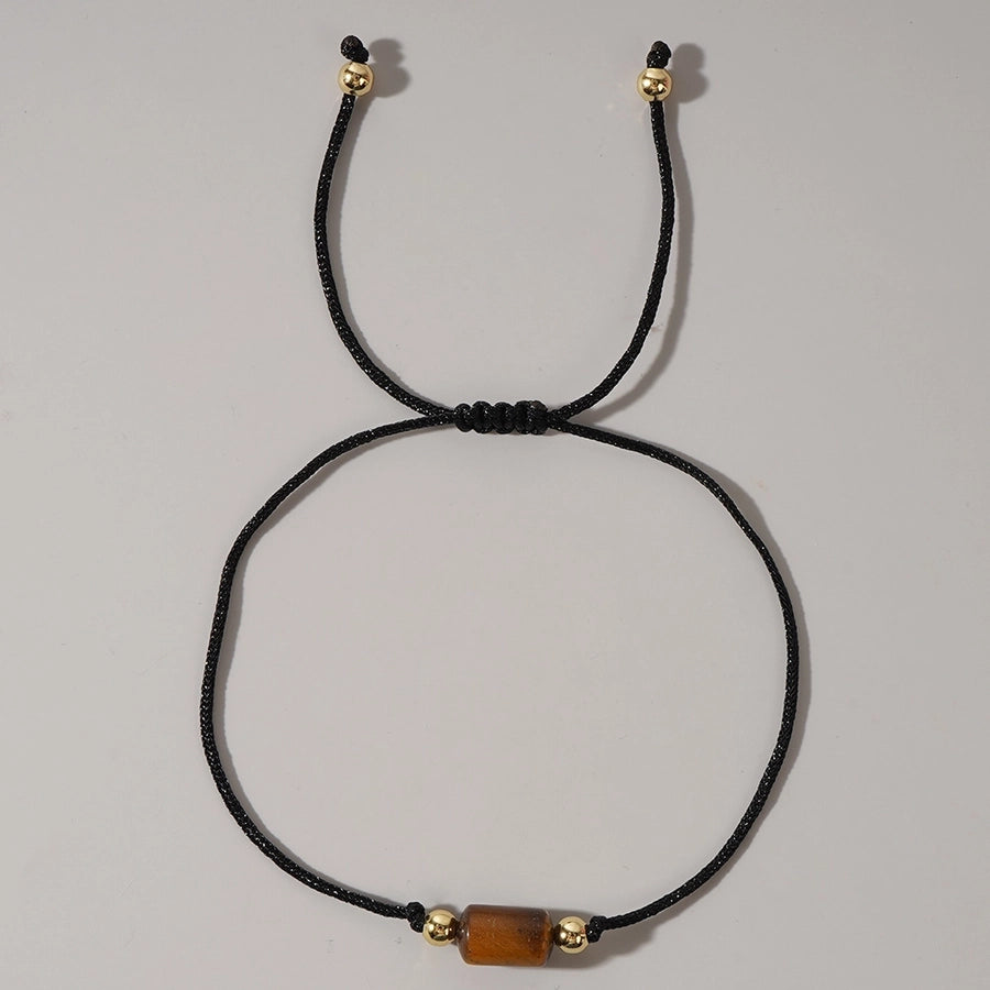 Autumn and Winter New Arrival Hot Sale New Chinese Color Natural Stone Copper Bead Bracelet Advanced Simple Personality Trendy Bracelet All-Matching