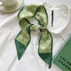 women's sweet letter plaid flower silk scarf printing hair band