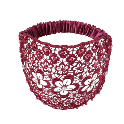 Plum Blossom Hollow Hair Band Nail Beads Shake Voice Internet Celebrity Wide Edge Pressed Hair Covering White Hair Headband Women's Headdress Headgear Hair Band