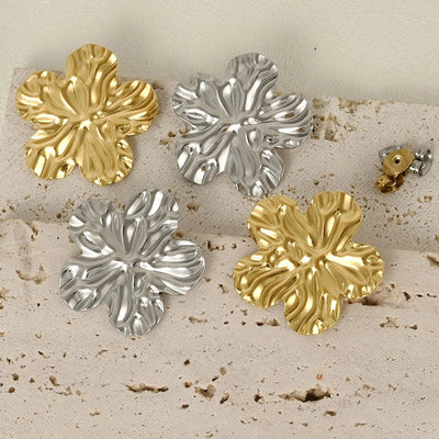 1 Pair Basic Simple Style Flower Plating 304 Stainless Steel Ear Studs