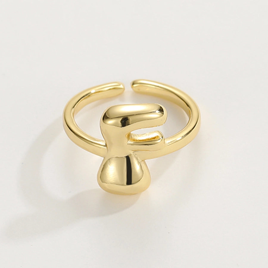 Copper 18K Gold Plated Plating Letter Copper Rings