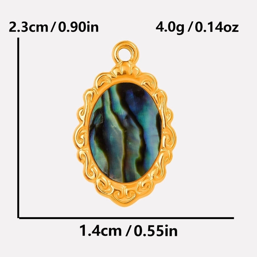 Jewelry Vintage Style Classic Style Oval 304 Stainless Steel Shell Abalone Shell 18K Gold Plated Irregular Plating Pendant Necklace