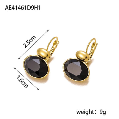 1 Pair Simple Style Geometric 304 Stainless Steel Zircon 18K Gold Plated Earrings