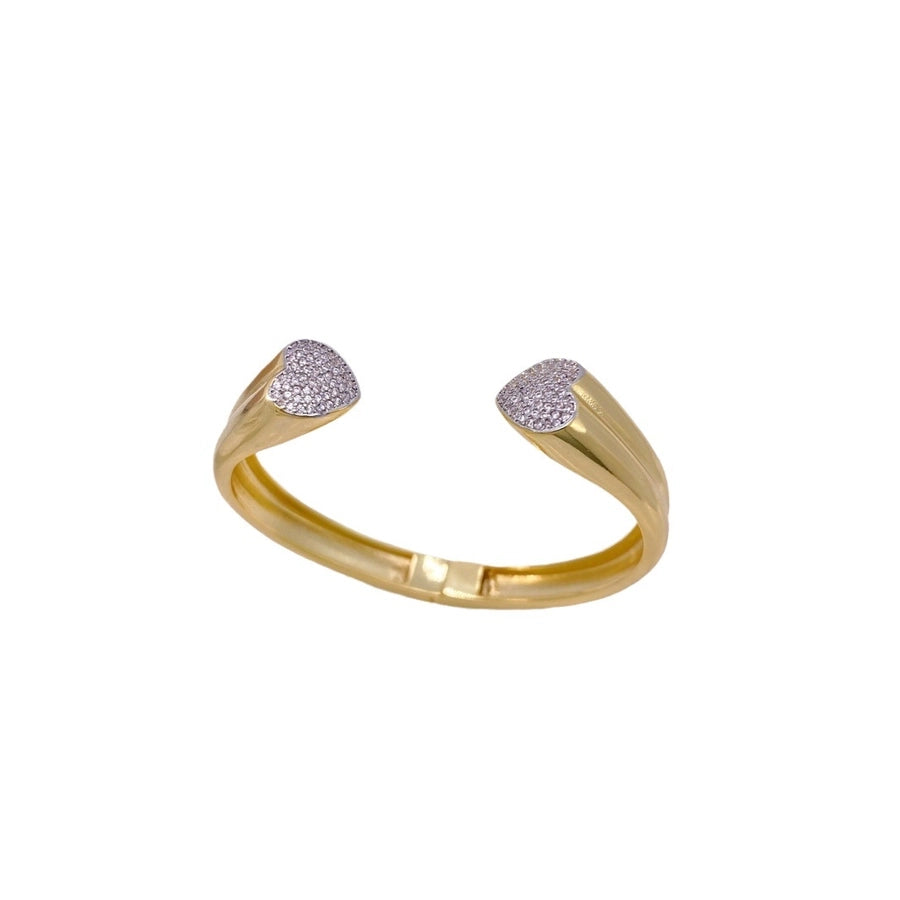 Jewelry Classic Style Heart Shape Copper Zircon Plating Rings Bracelets