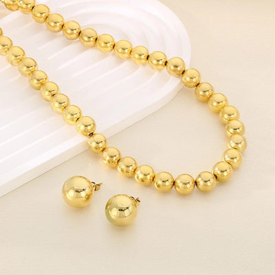Jewelry Vintage Style Round 304 Stainless Steel 18K Gold Plated Jewelry Set