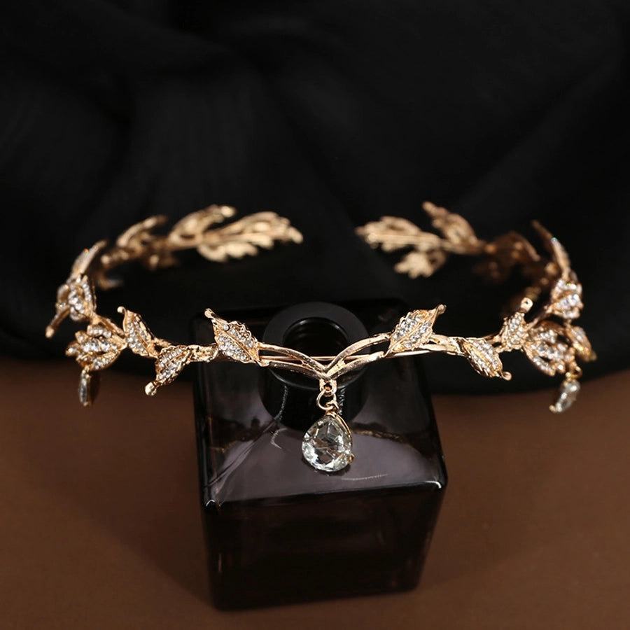 Korean-style eyebrow pendant wedding headdress bridal jewelry alloy rhinestone headband crown princess hair accessories wedding accessories