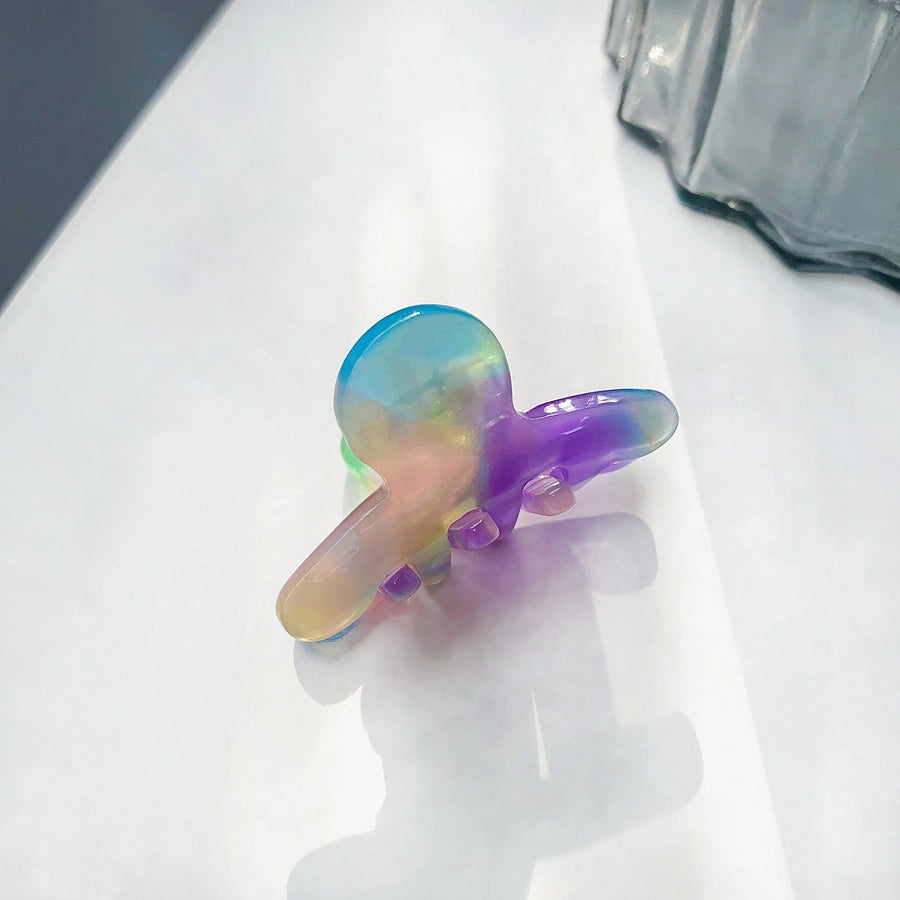 cute color block acetic acid sheets plating hair claws 1 piece