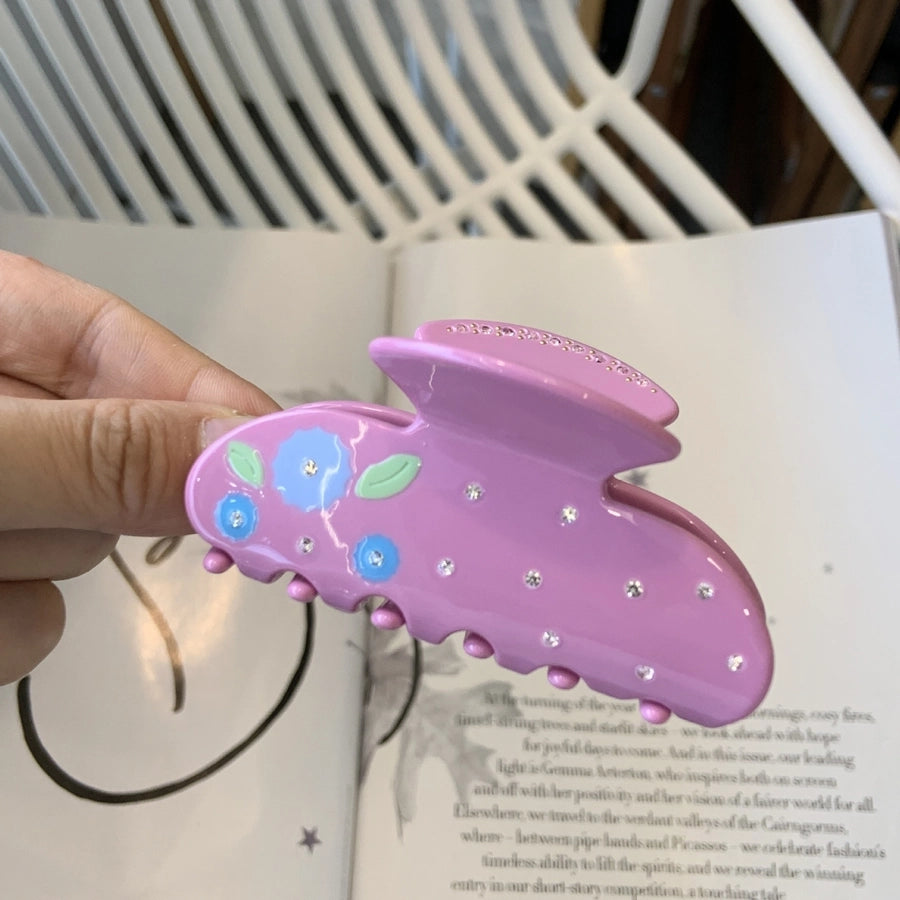 Women's Cute Solid Color Flower Acetic acid sheets Hair Claws