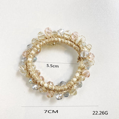Women's Cute Preppy Style Sweet Crystal Plastic Beaded Artificial Crystal Pearl Hair Tie