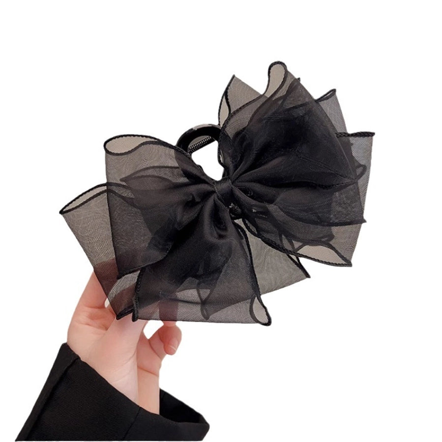 Women's Simple Style Classic Style Bow Knot Gauze Inlay Zircon Hair Claws