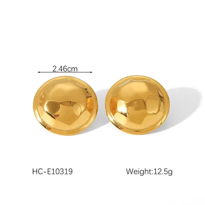 1 Pair IG Style Classic Style Thread 304 Stainless Steel Titanium Steel 18K Gold Plated Ear Studs